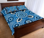 aboriginal-quilt-bed-set-indigenous-circle-dot-painting-blue-color