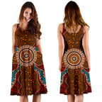 Midi Dress - Aboriginal Dot Painting Dress Ver06 - Vibe Hoodie