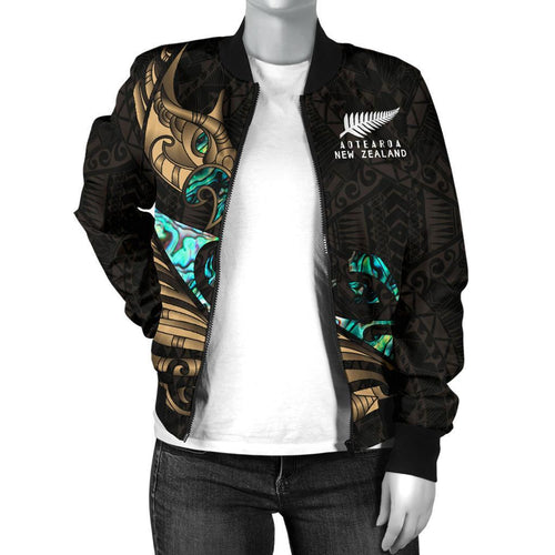 new-zealand-bomber-jacket-for-women-manaia-paua-fern-wing-gold