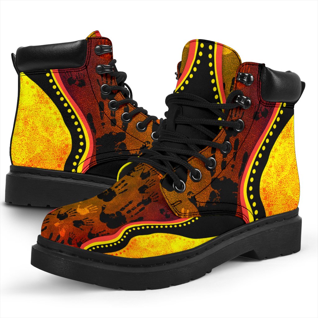 boots-aboriginal-rock-painting-hand-art-golden-style-all-season-02-bn15