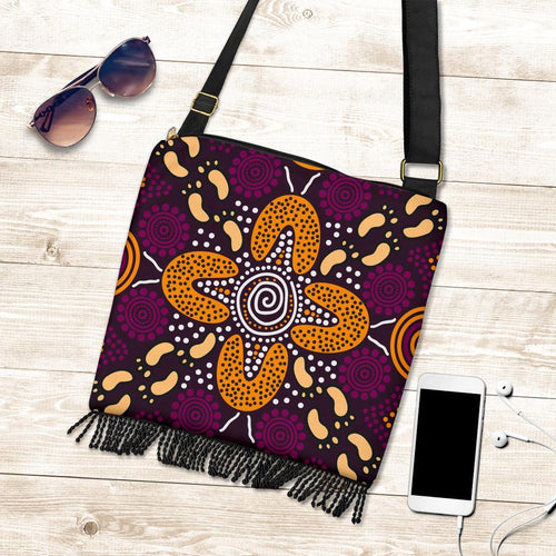 aboriginal-crossbody-boho-handbag-flowers-dot-panting-art