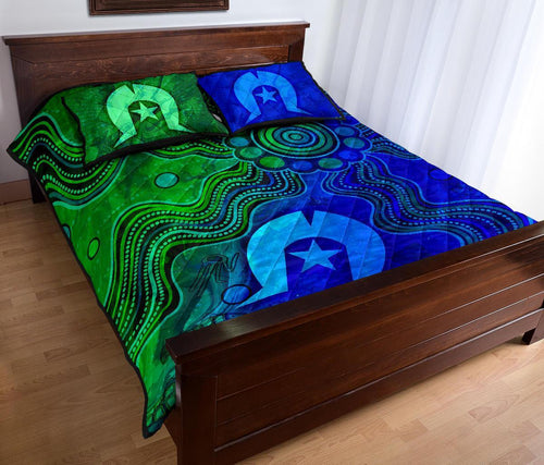 custom-aboriginal-quilt-bed-set-torres-strait-islands-flag