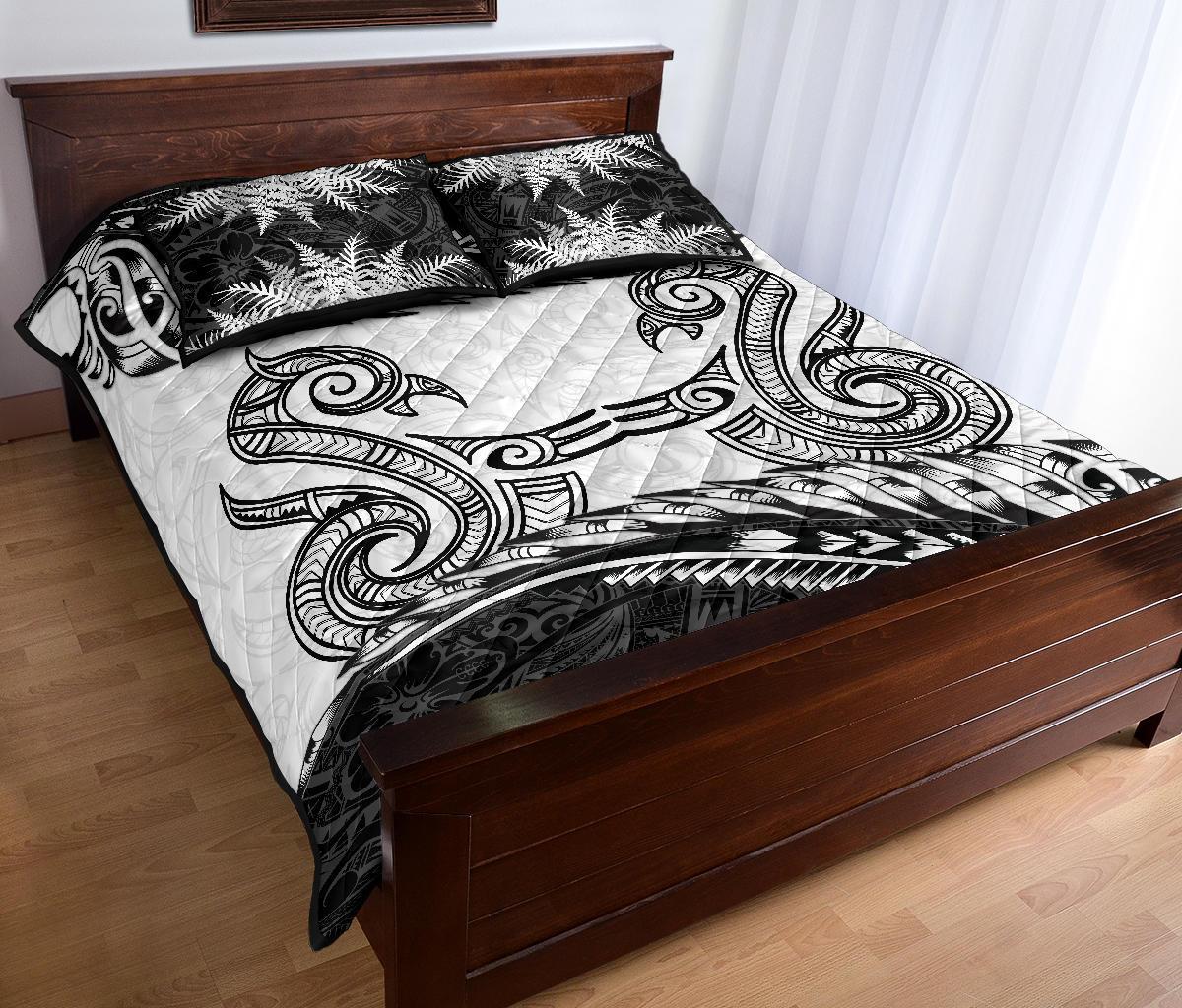 aotearoa-quilt-bed-set-maori-manaia-with-silver-fern