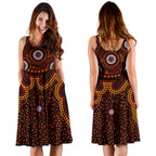 Aboriginal Women's Dress - Aboriginal Human Dot Painting Art - Vibe Hoodie