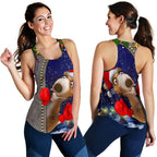 Christmas  Women's Racerback Tank - Funny Kangaroo Christmas- - Vibe Hoodie