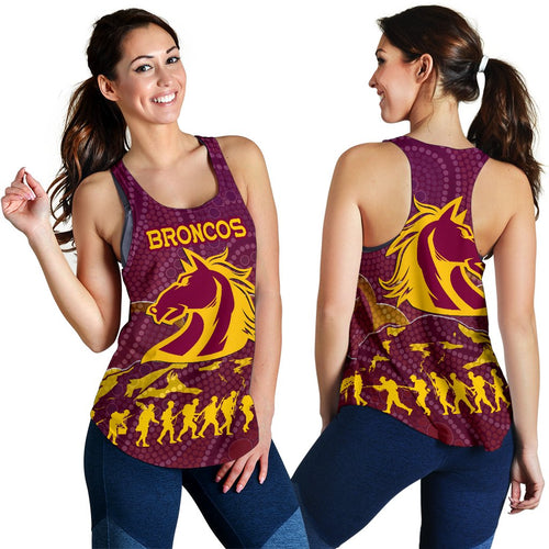 Brisbane Broncos Women Racerback Tank Anzac Day Country Style - Vibe Hoodie
