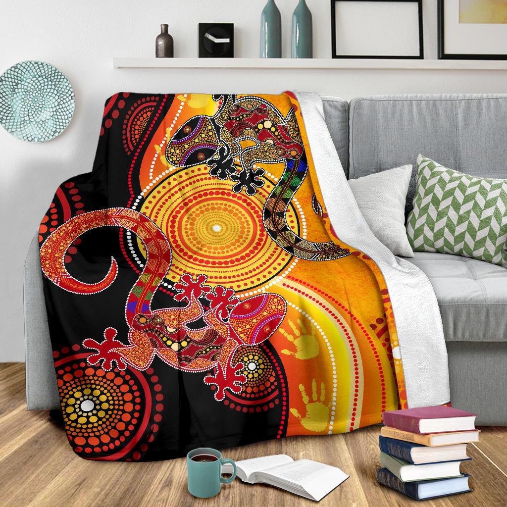 aboriginal-premium-blanket-couple-aboriginal-lizards