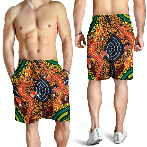 1st-australia-men-shorts-aboriginal-two-lizards-dot-painting-circle
