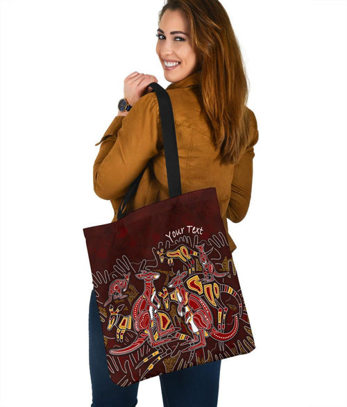 custom-aboriginal-tote-bags-kangaroo-family-with-hand-art