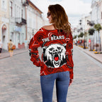 North Sydney Women's Off Shoulder Sweater The Bears Indigenous - Vibe Hoodie