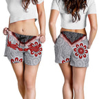 Aboriginal Women's Shorts - Indigenous Boomerang and Lizard Art - Vibe Hoodie