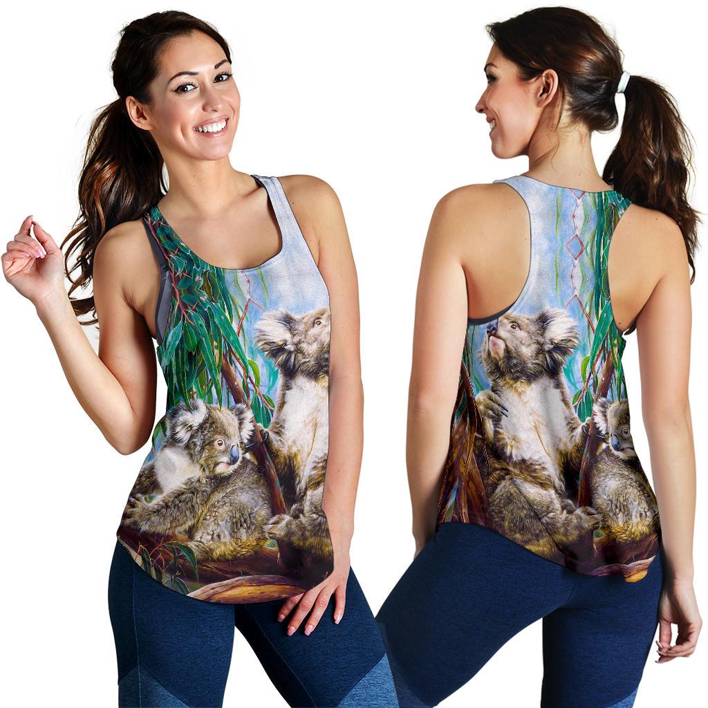 Racerback Tank - Koala And Joey Tank 3D Art - Women - Vibe Hoodie