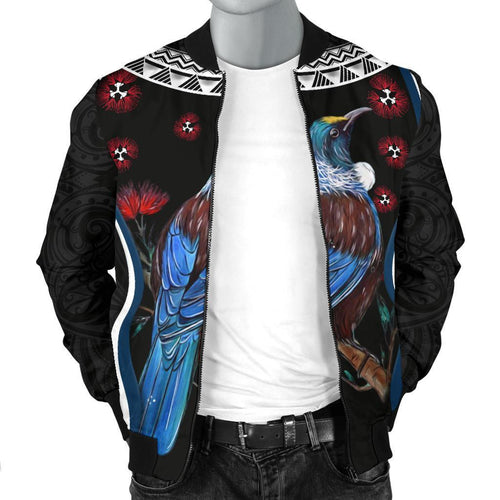 new-zealand-tui-bird-men-bomber-jacket-pohutukawa-black