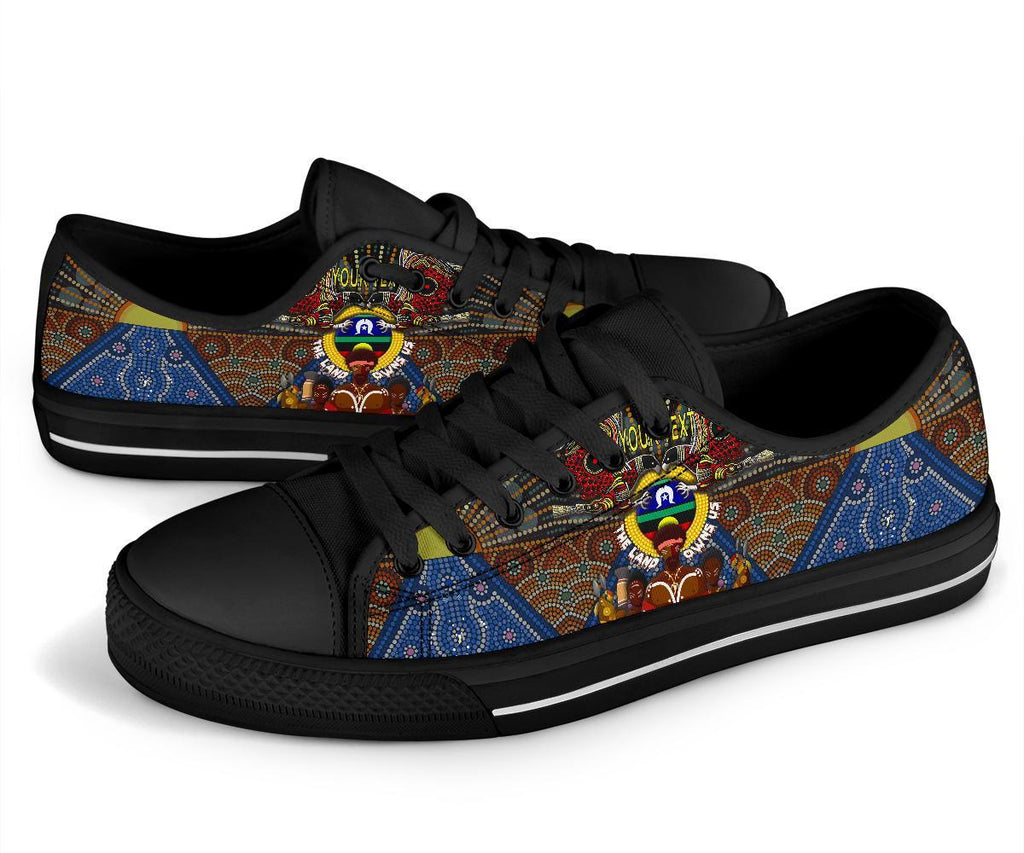 custom-text-the-land-owns-us-low-top-shoe