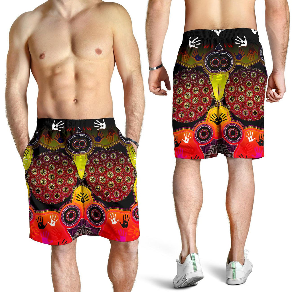 aboriginal-mens-shorts-indigenous-circle-dot-painting-hand-art