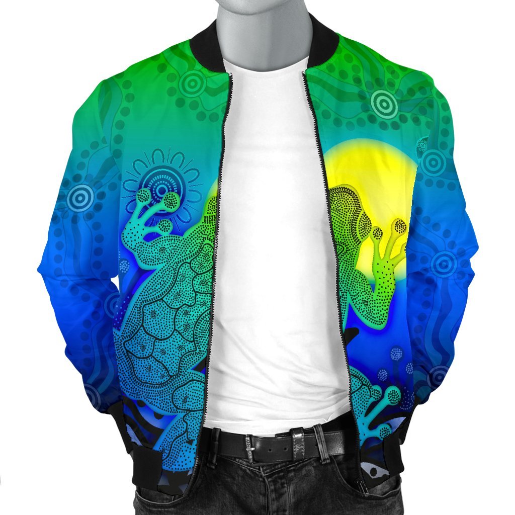 aboriginal-mens-bomber-jacket-indigenous-frog-blue