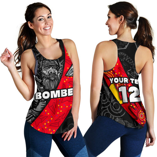 (Custom Personalised) Bombers Naidoc Week Women's Racerback Tank Essendon Ingenious Spesial Version - Custom Text and Number - Vibe Hoodie