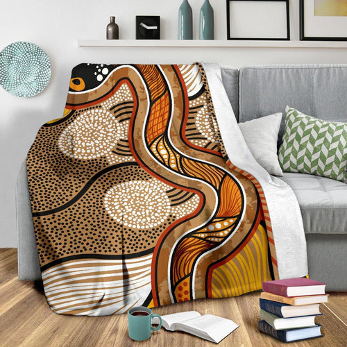 aboriginal-premium-blanket-indigenous-snake-vintage-stye