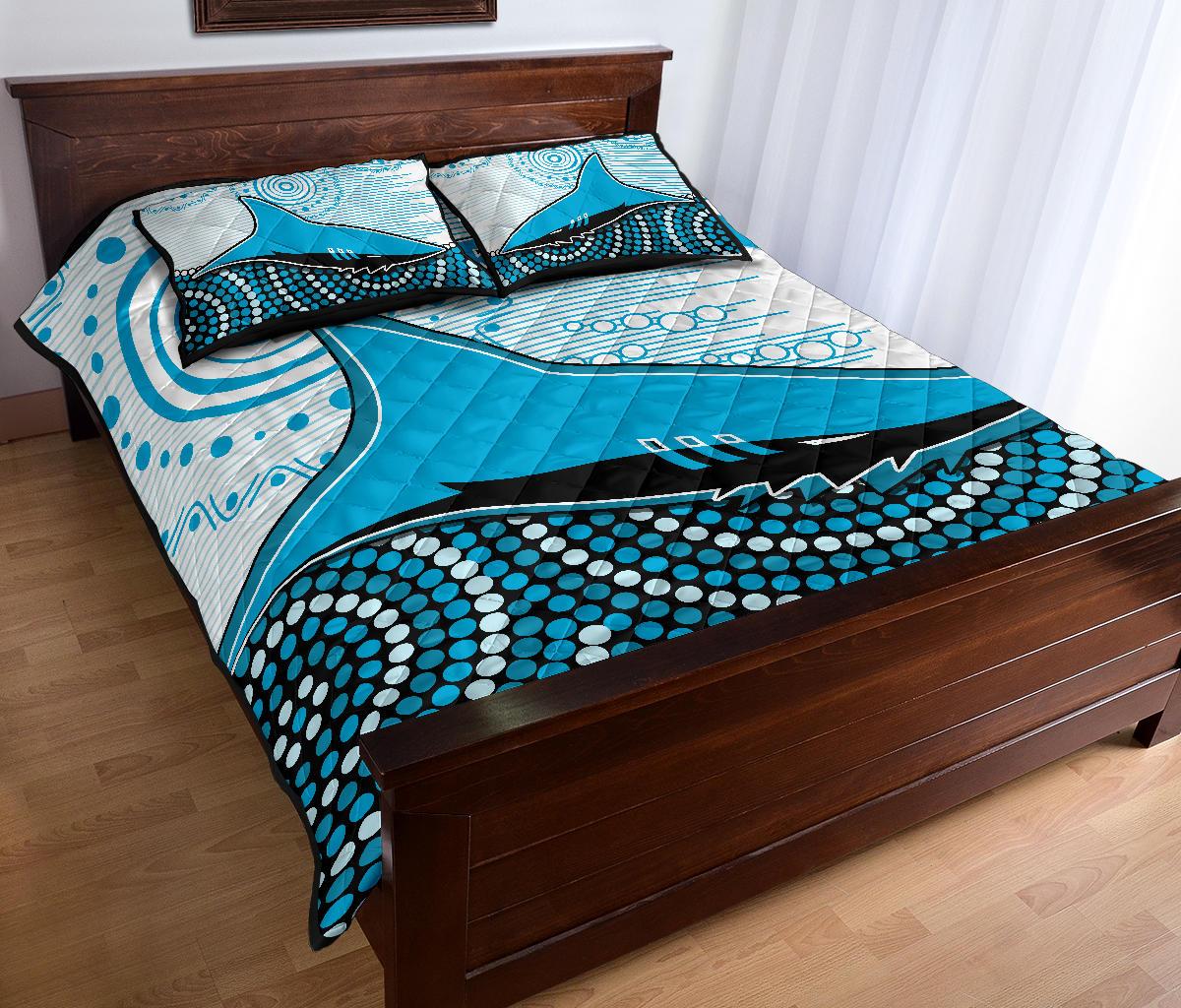 sharks-quilt-bed-set-cronulla-indigenous-unique