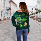 Melbourne Galaxy Women Off Shoulder Sweater Stars Indigenous - Vibe Hoodie