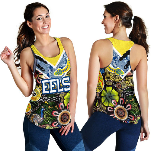 Parramatta Eels Women Racerback Tank Aboriginal Ethnic Style - Vibe Hoodie