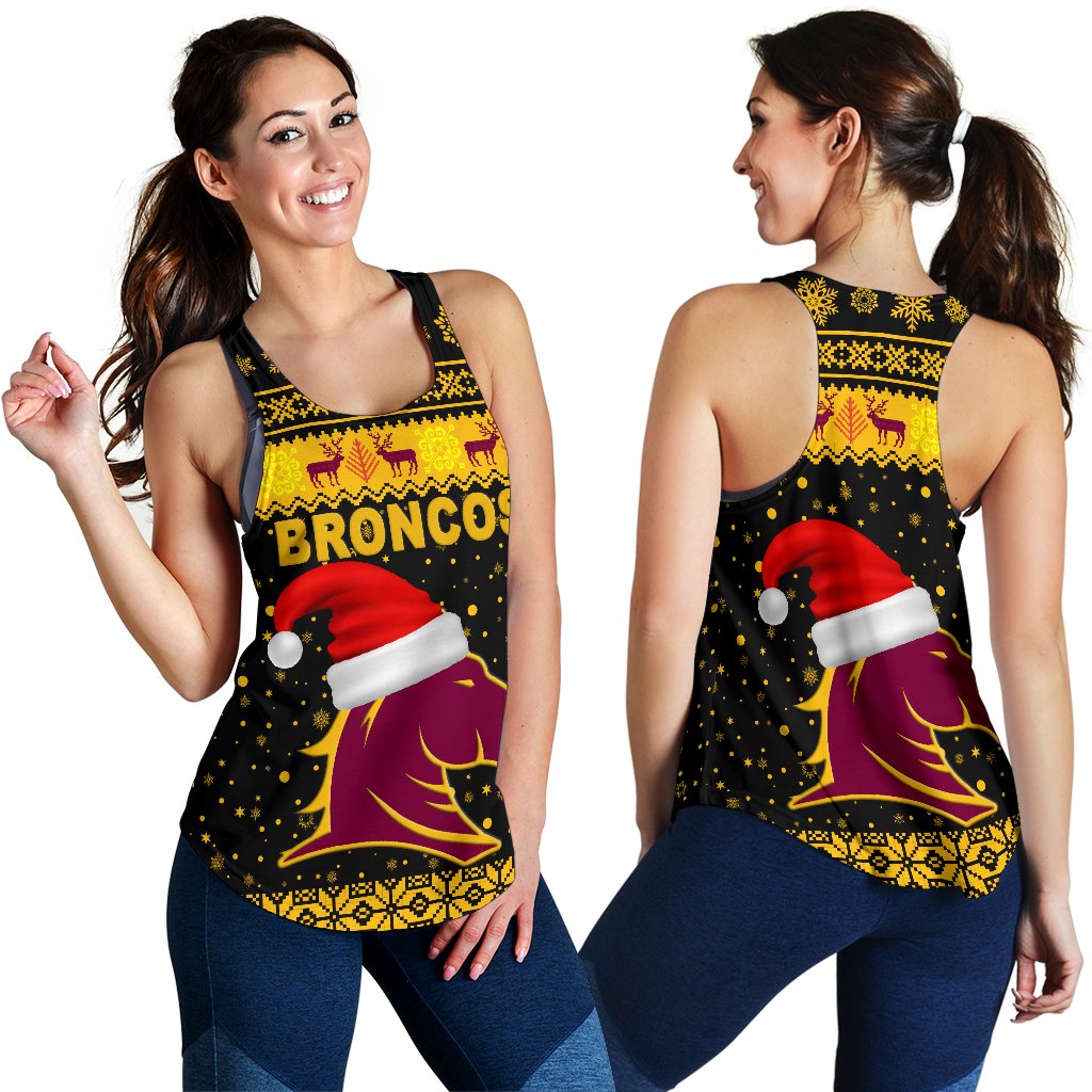 Brisbane Women Racerback Tank Broncos Christmas Unique Vibes - Black - Vibe Hoodie