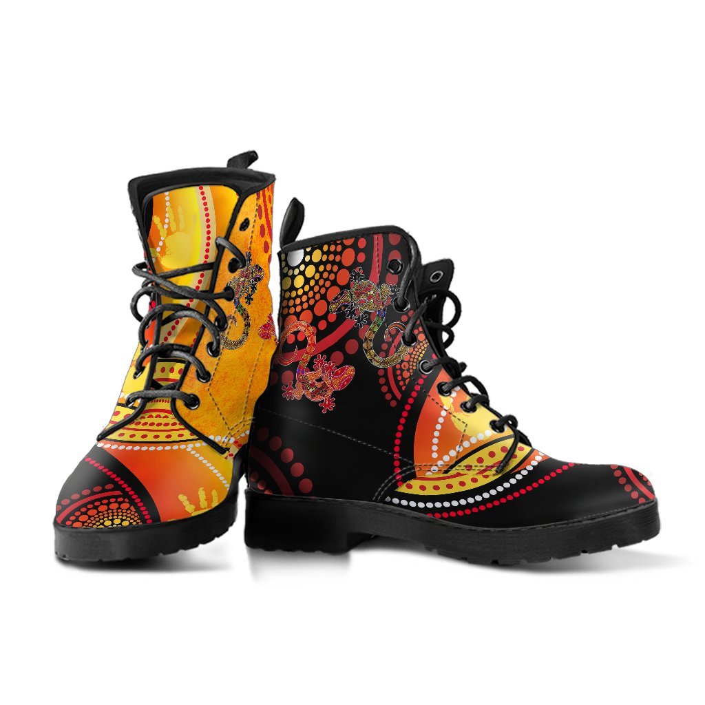 aboriginal-leather-boots-couple-aboriginal-lizards
