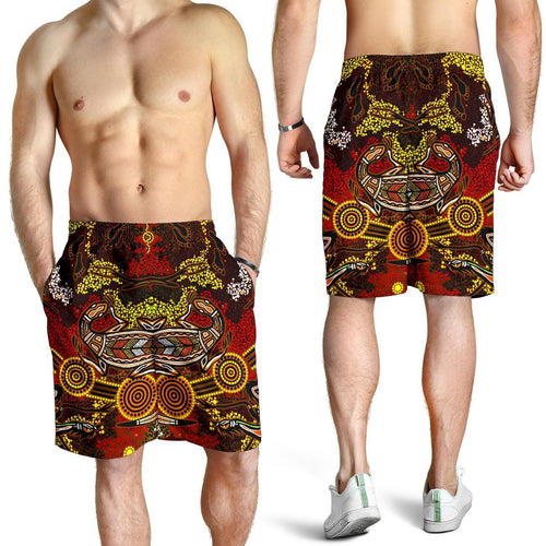 aboriginal-mens-shorts-kangaroo-and-lizard-dot-painting-art