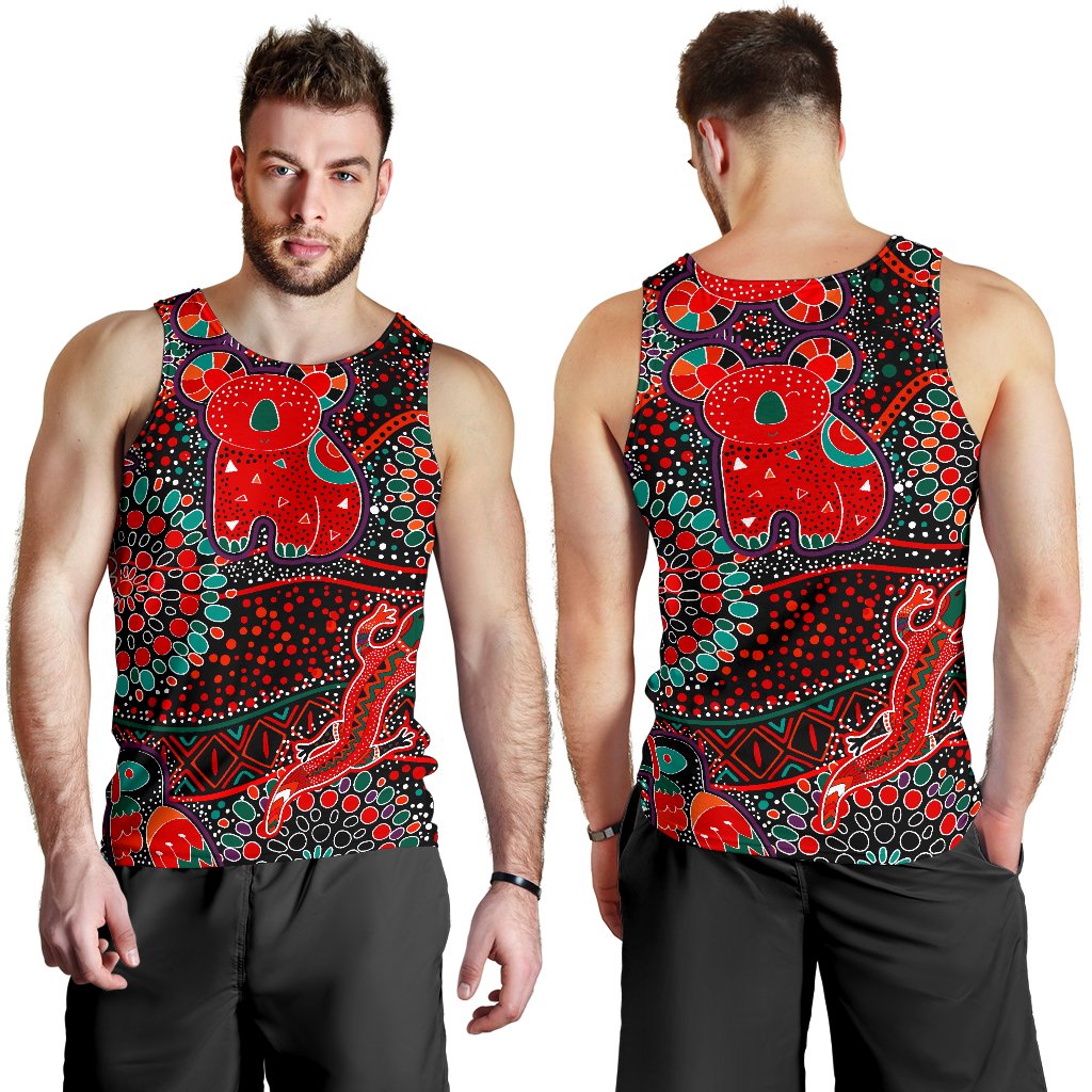mens-tank-top-aboriginal-animal-dot-acrylic-paint