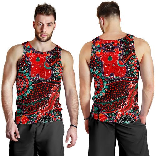 mens-tank-top-aboriginal-animal-dot-acrylic-paint