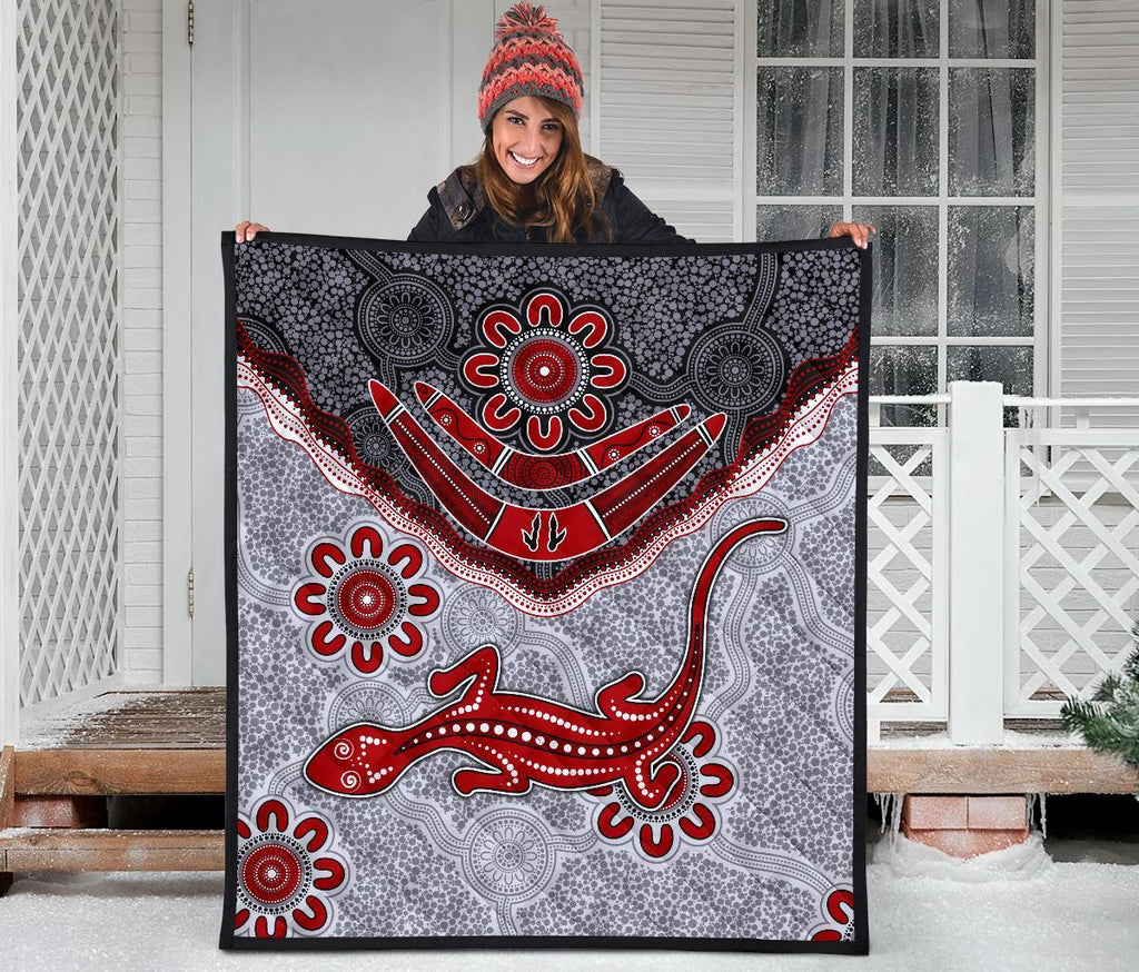 aboriginal-premium-quilt-indigenous-boomerang-and-lizard-art