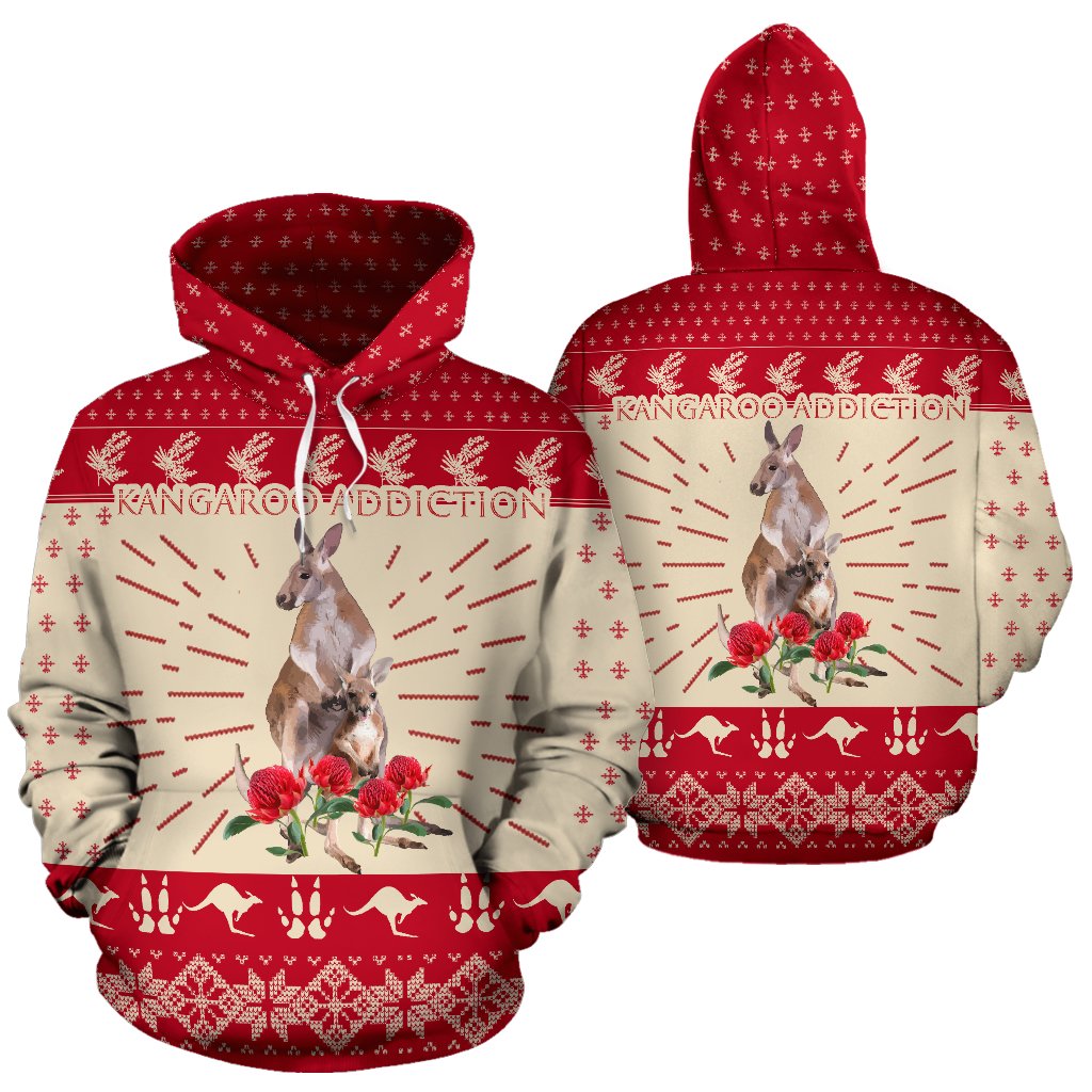 christmas-hoodie-kangaroo-hoodie-waratah-flowers-unisex