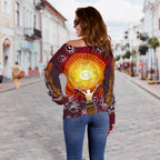Off Shoulder Sweater - Australian Aboriginal NAIDOC Week - Because Of Her, We Can - Vibe Hoodie