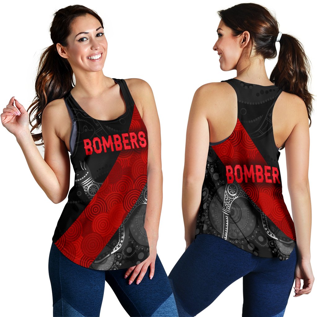Essendon Women Racerback Tank Indigenous Bombers - Black - Vibe Hoodie