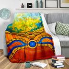 aboriginal-premium-blanket-australia-kangaroo-sky