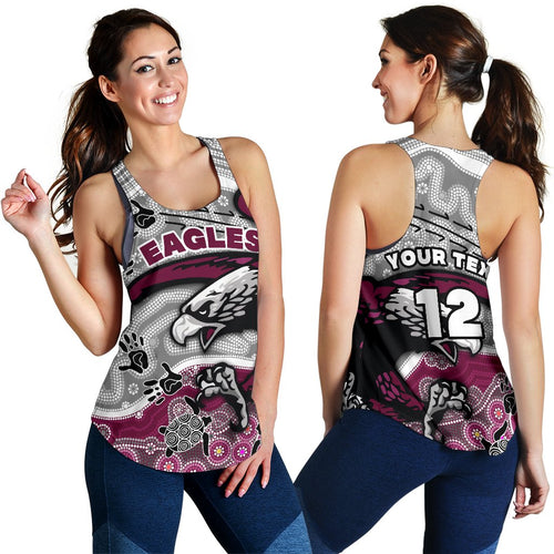 (Custom Personalised) Sea Eagles Women's Racerback Tank Aboriginal style - Vibe Hoodie