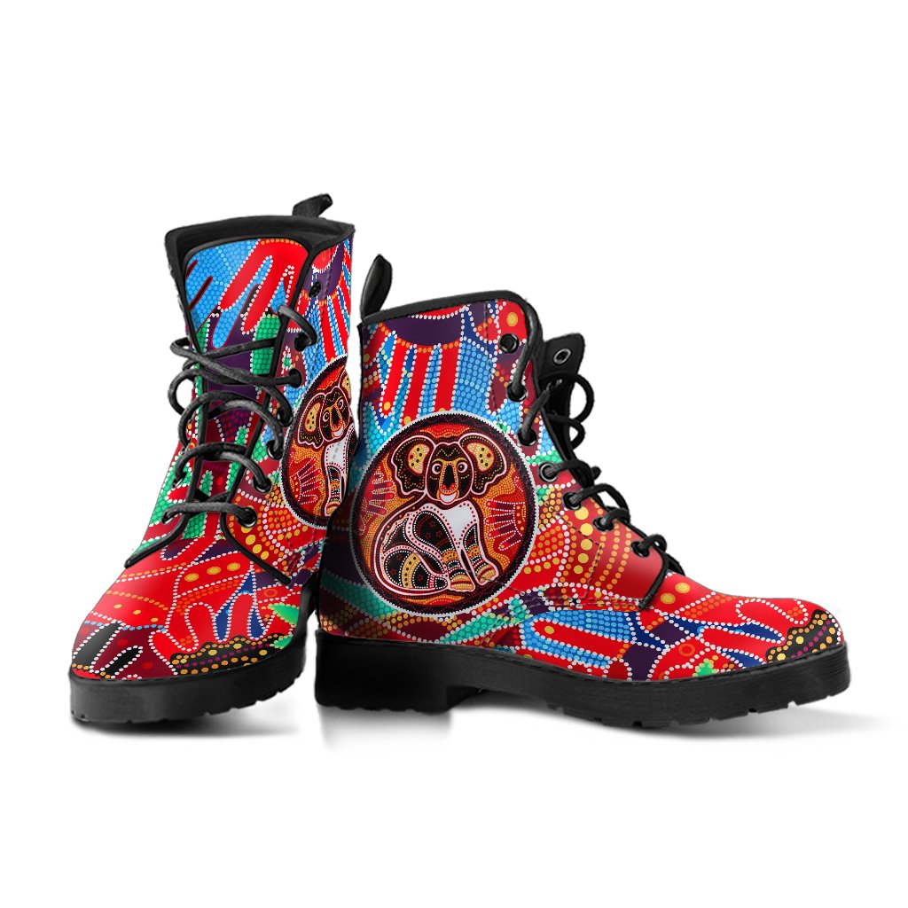 aboriginal-leather-boots-koala-and-hand-art-dot-painting-boots