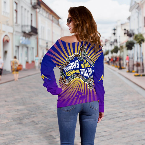 Storm Naidoc Week Women's Off Shoulder Sweater Indigenous Style - Vibe Hoodie
