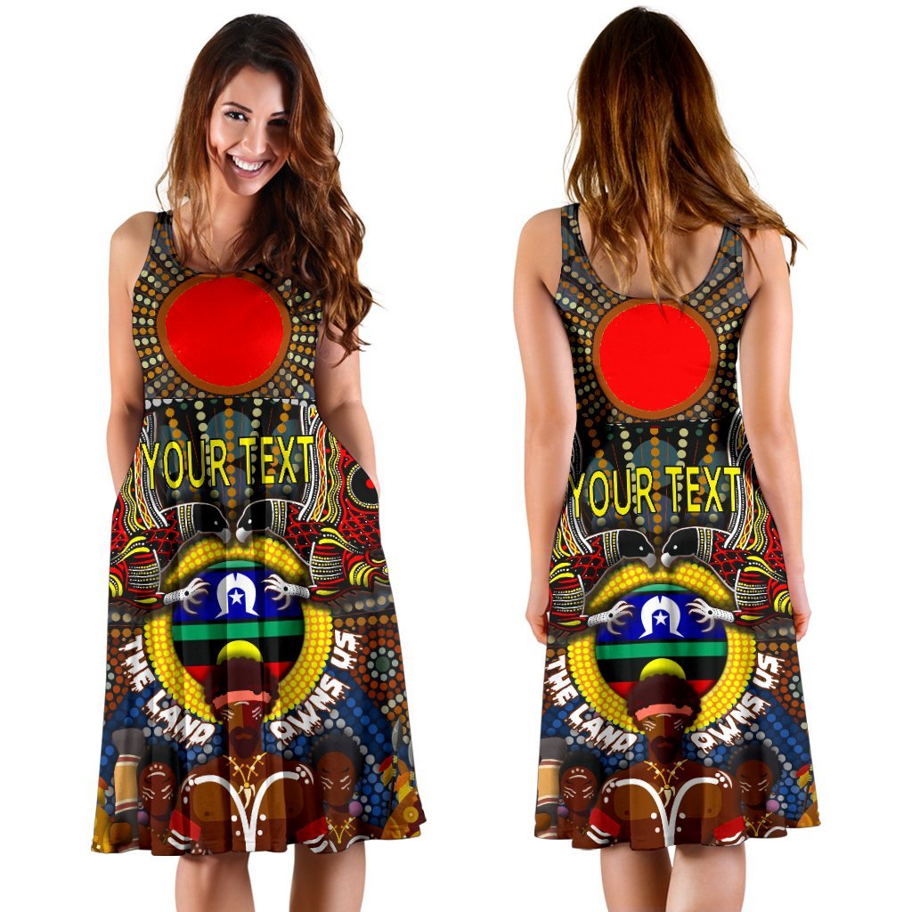 (Custom Text) The Land Owns Us Women's Dress - Vibe Hoodie