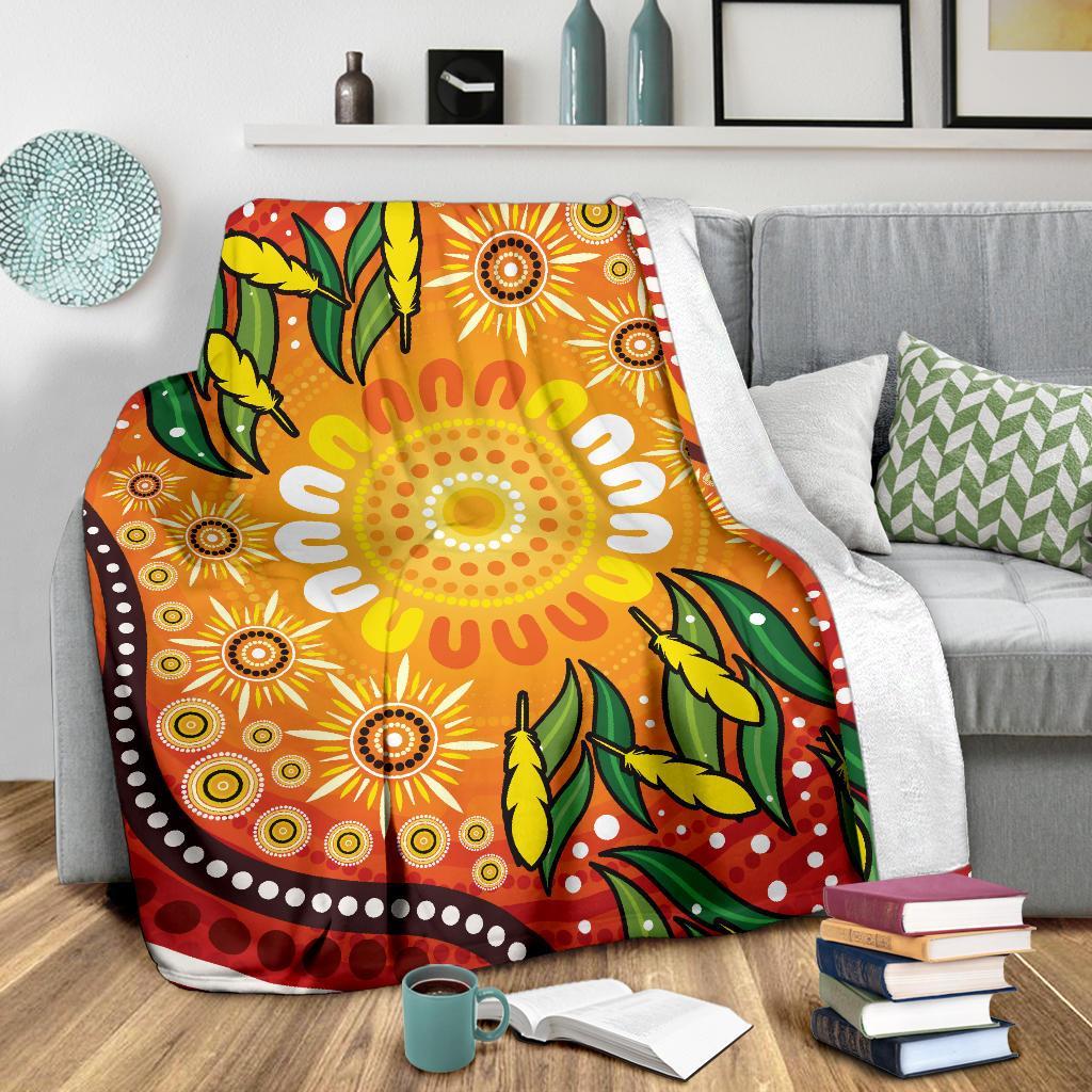 premium-blanket-indigenous-circle-leaf-patterns