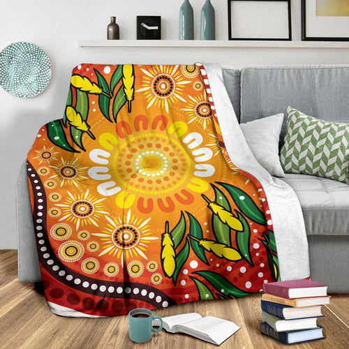 premium-blanket-indigenous-circle-leaf-patterns