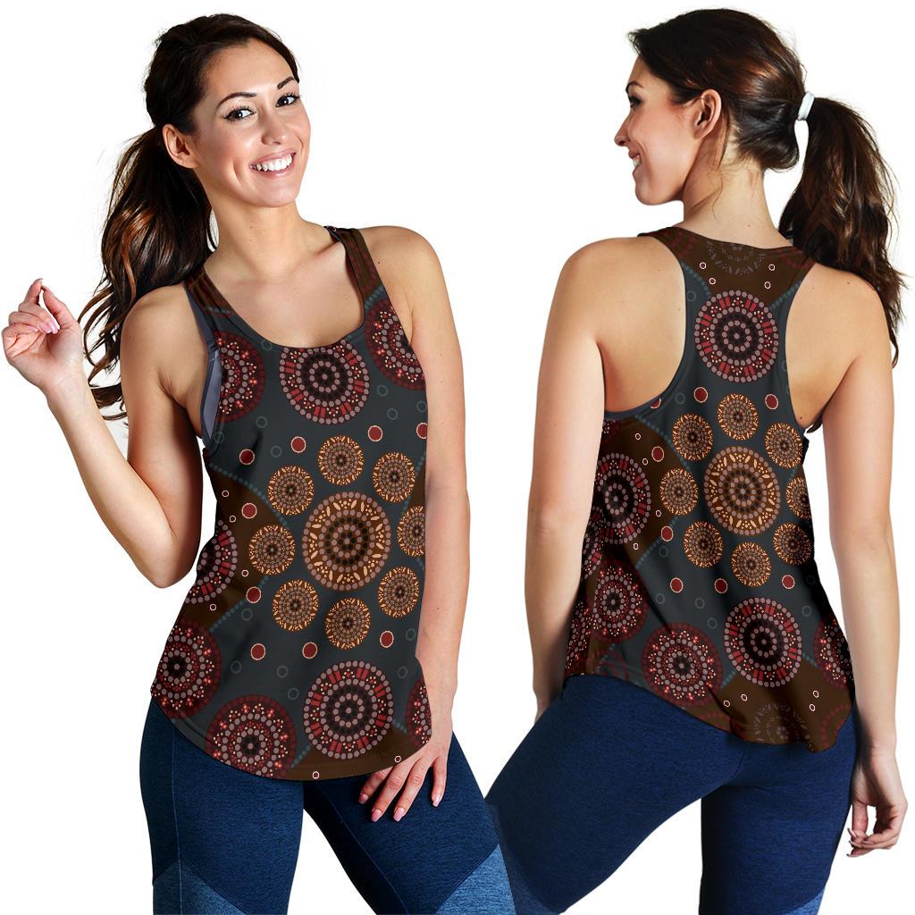 Racerback Tank - Aboriginal Dot Painting Tank Top Ver02 - Women - Vibe Hoodie