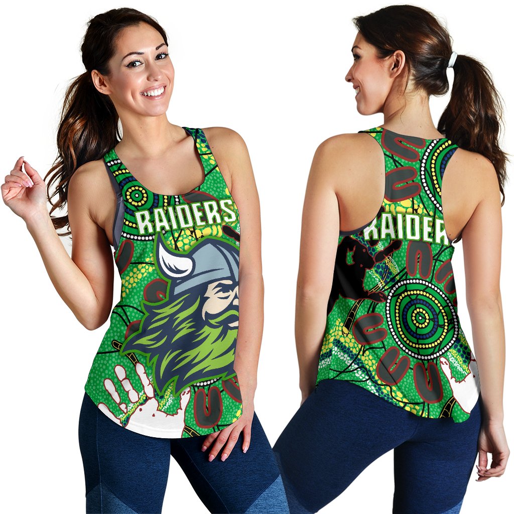 Canberra Women's Racerback Tank Raiders Indigenous 2 - Vibe Hoodie