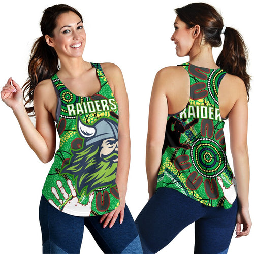 Canberra Women's Racerback Tank Raiders Indigenous 2 - Vibe Hoodie