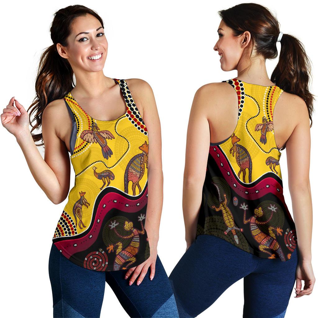 Aboriginal Racerback Tank - Indigenous Animals Life Art - Vibe Hoodie