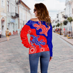 Newcastle Knights Women's Off Shoulder Sweater Aboriginal - Vibe Hoodie