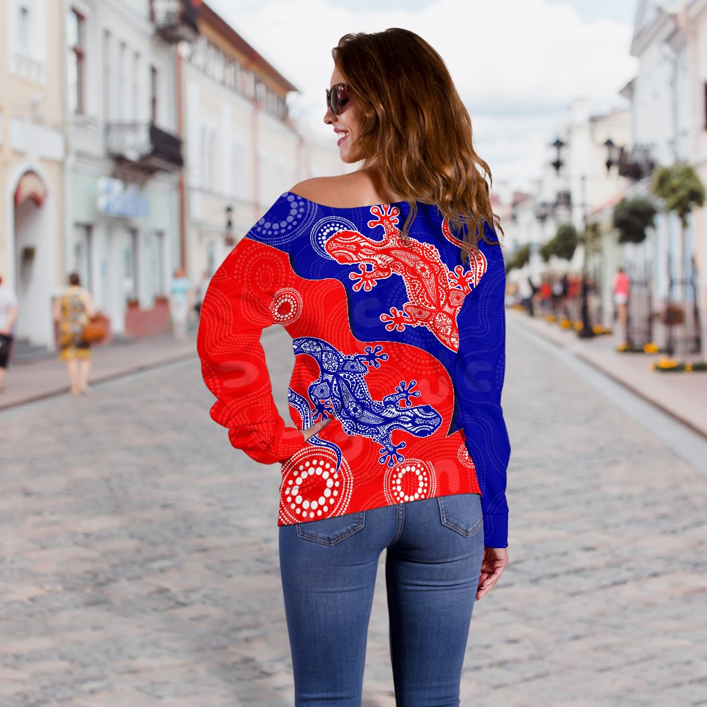 Newcastle Knights Women's Off Shoulder Sweater Aboriginal - Vibe Hoodie