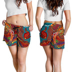 Aboriginal Women's Shorts - Indigenous Boomerang - Vibe Hoodie
