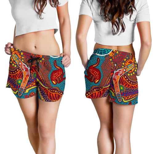 Aboriginal Women's Shorts - Indigenous Boomerang - Vibe Hoodie