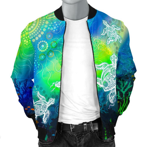 aboriginal-mens-bomber-jacket-indigenous-turtle-ocean-dot-painting-art